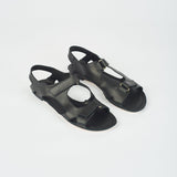 The Walking Sandal in Black Angled Front View