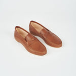 The Penny Loafer in Brown Angled Front View