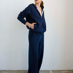 The Wide Leg Terry Trouser in Navy
