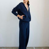 The Wide Leg Terry Trouser in Navy