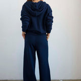 The Wide Leg Terry Trouser in Navy
