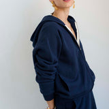 The Wide Leg Terry Trouser in Navy