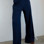 The Wide Leg Terry Trouser in Navy