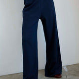 The Wide Leg Terry Trouser in Navy