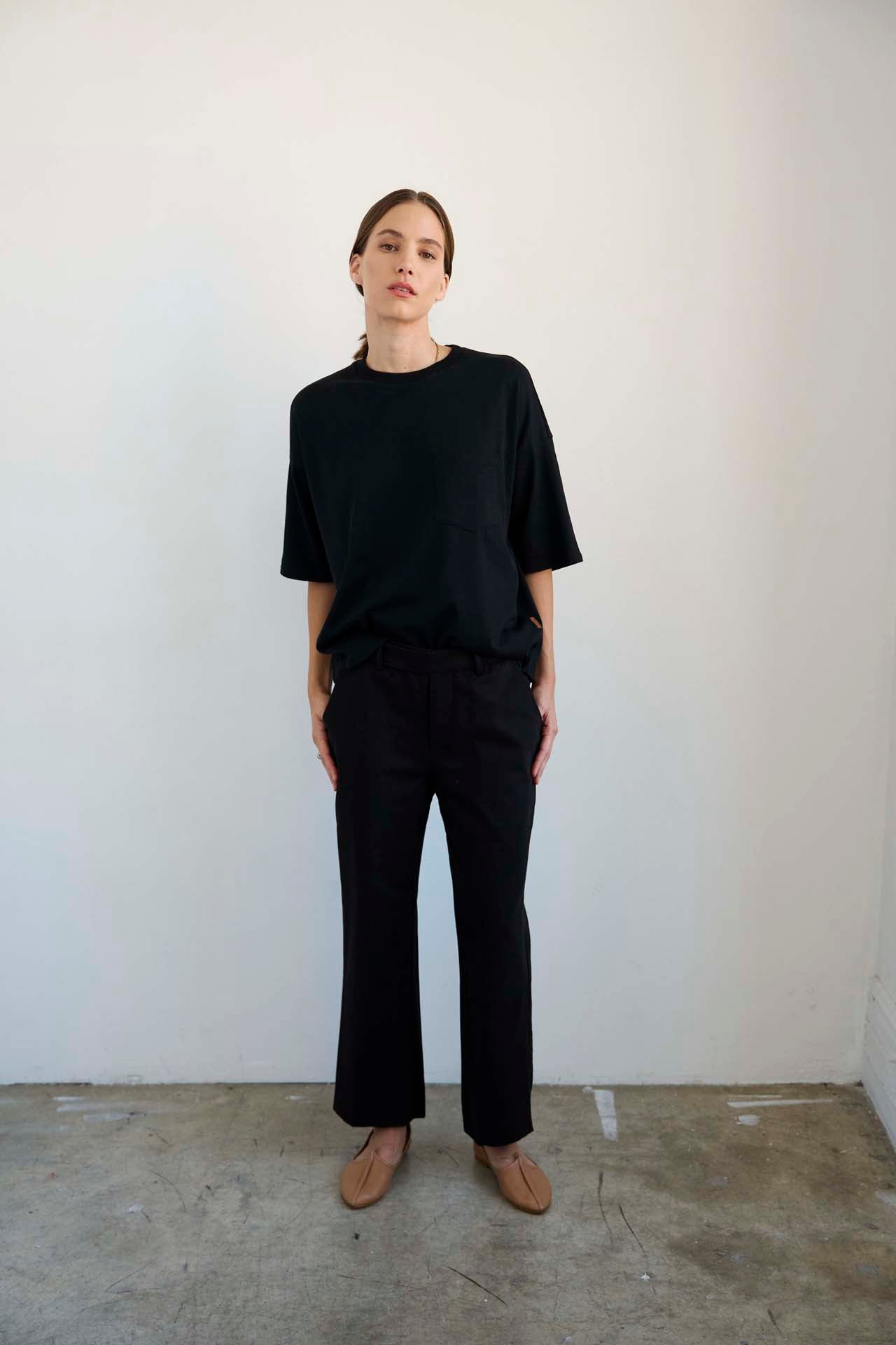 The Waist Tape Trouser in Black