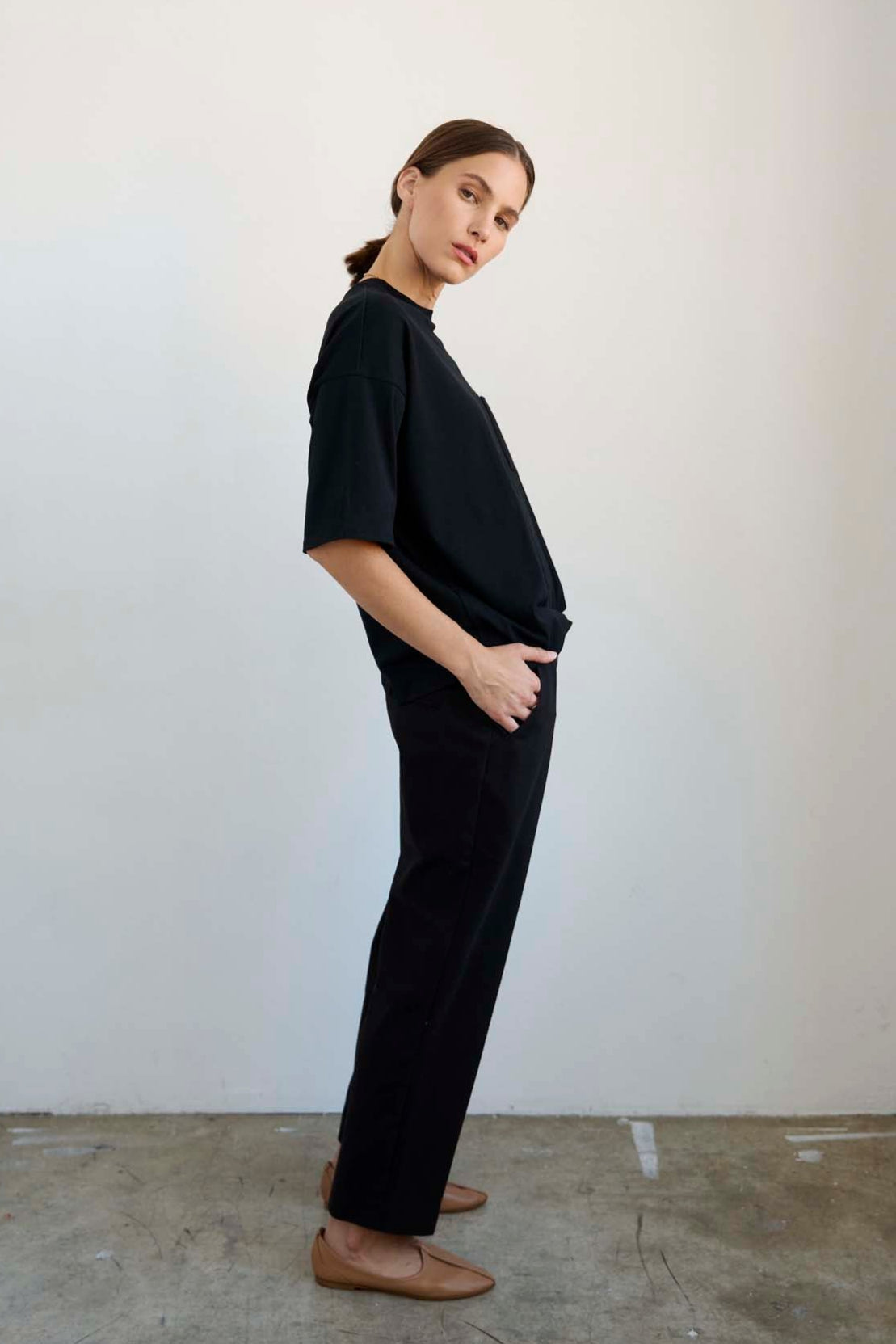 The Waist Tape Trouser in Black