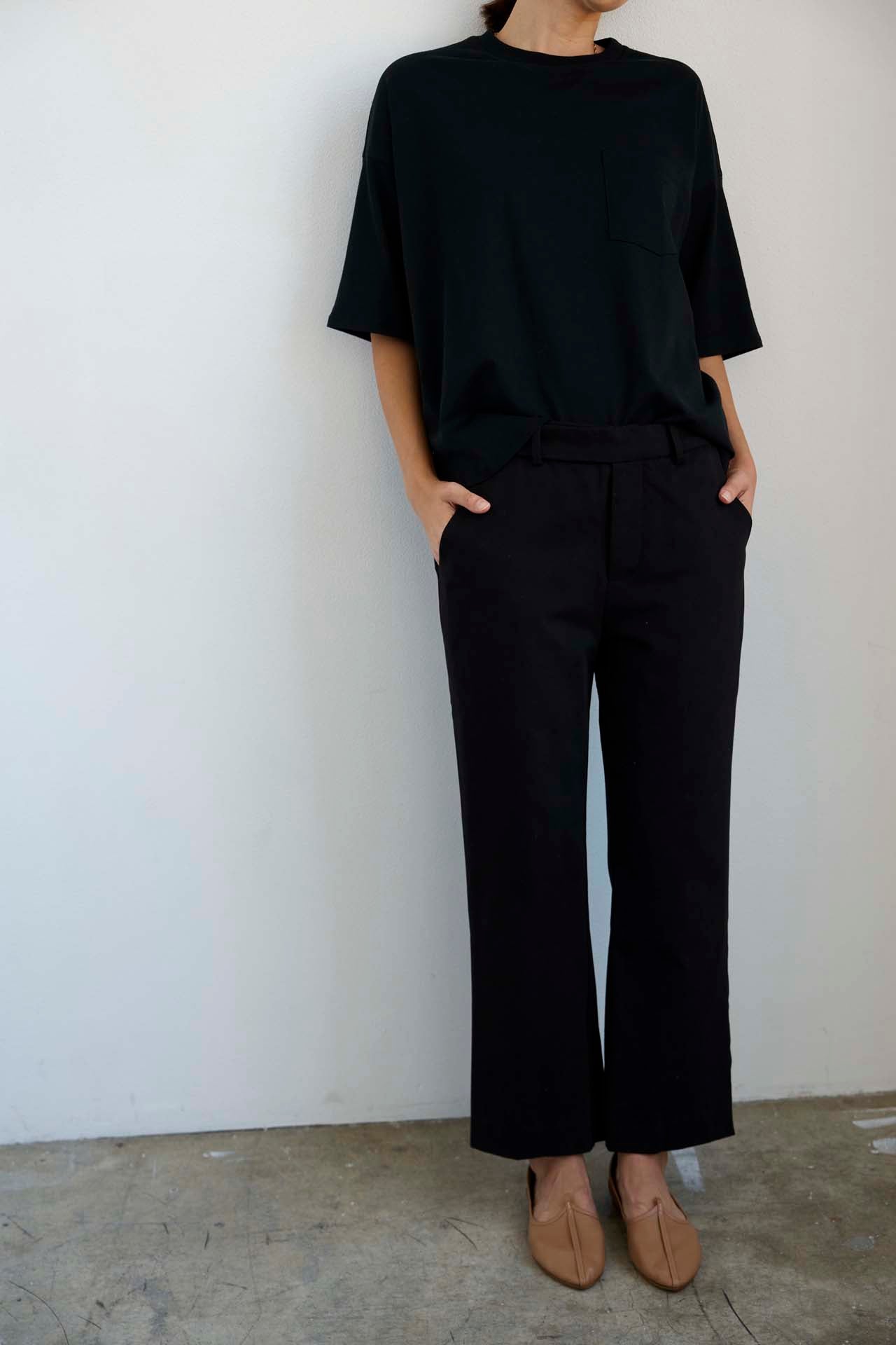 The Waist Tape Trouser in Black