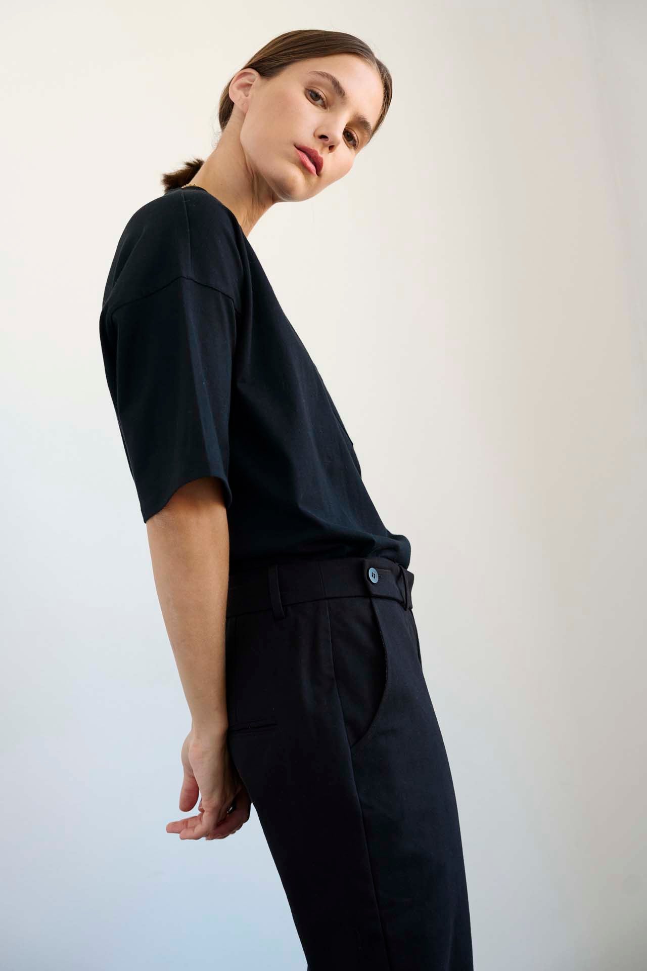 The Waist Tape Trouser in Black