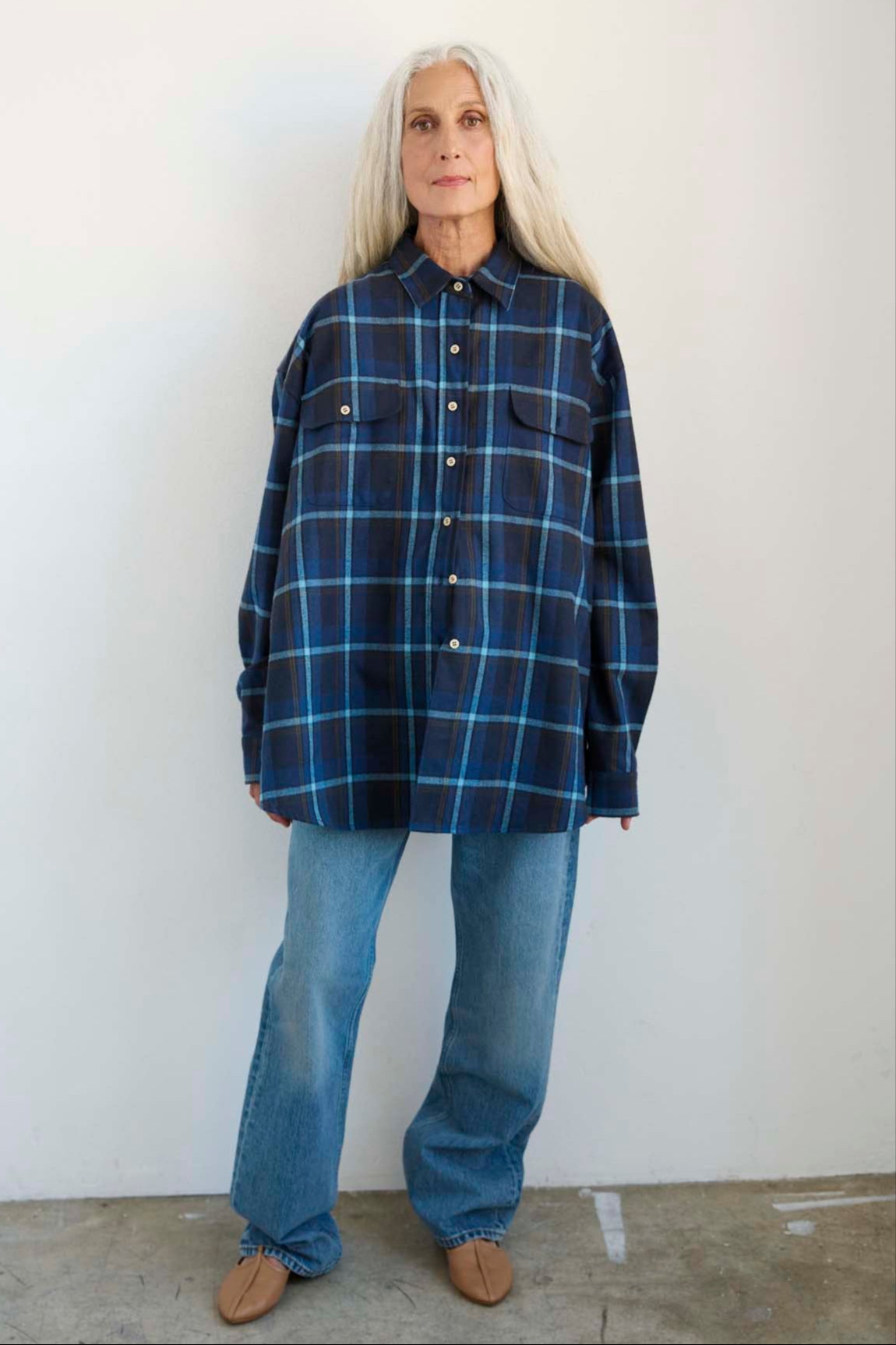 The Big Shirt Flannel in Blues