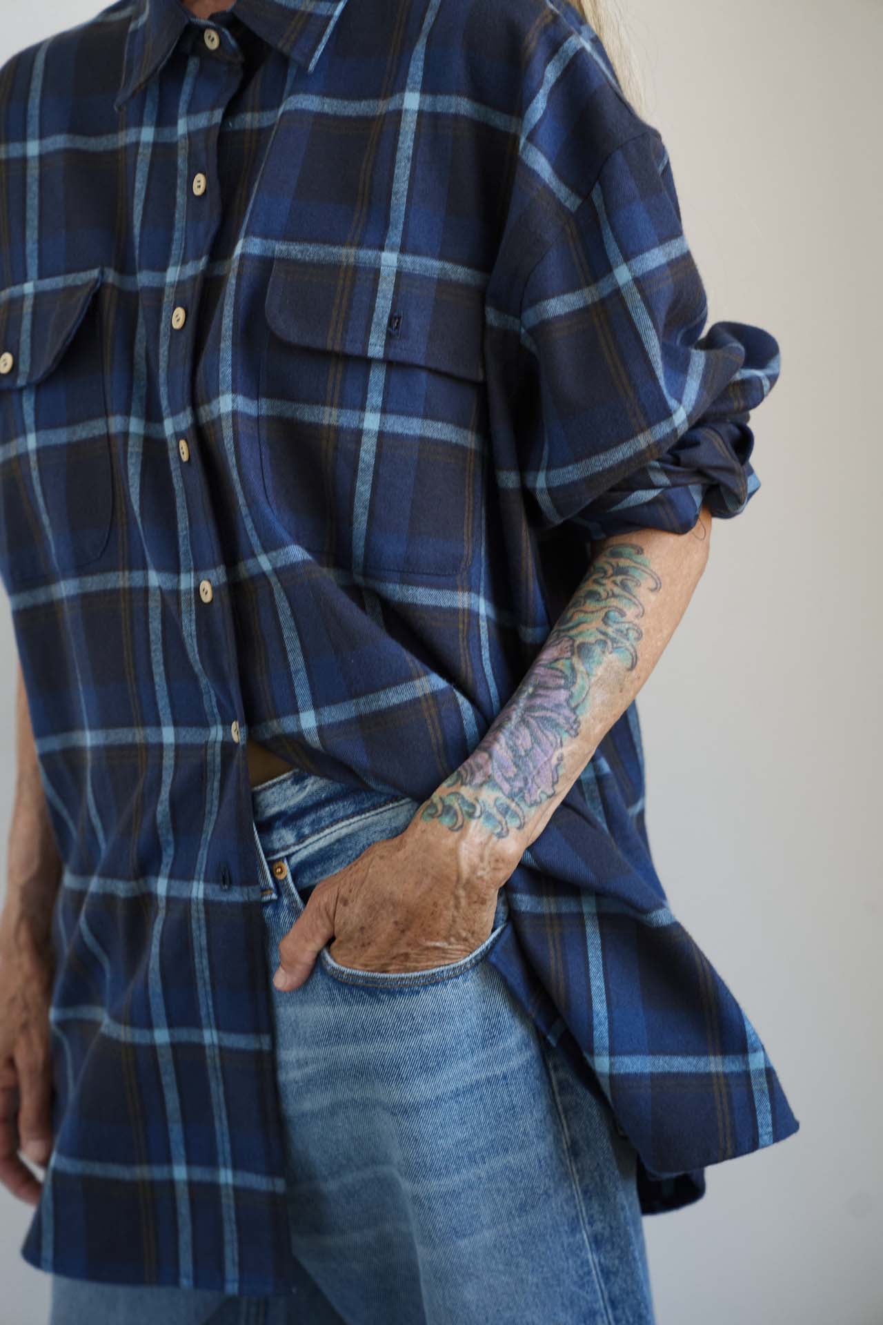 The Big Shirt Flannel in Blues