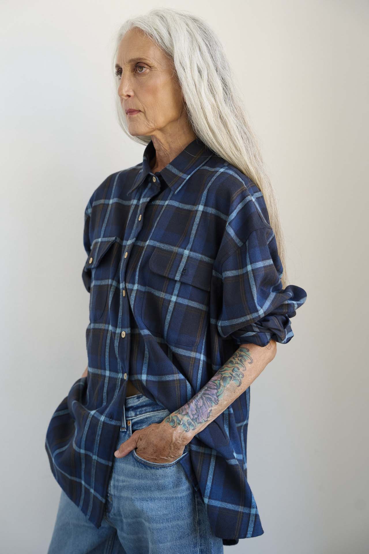 The Big Shirt Flannel in Blues