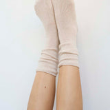 Solid Crew Socks in Cream
