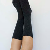 Solid Crew Socks in Charcoal