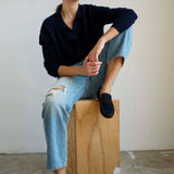 The Penny Loafer in Deep Espresso / Navy