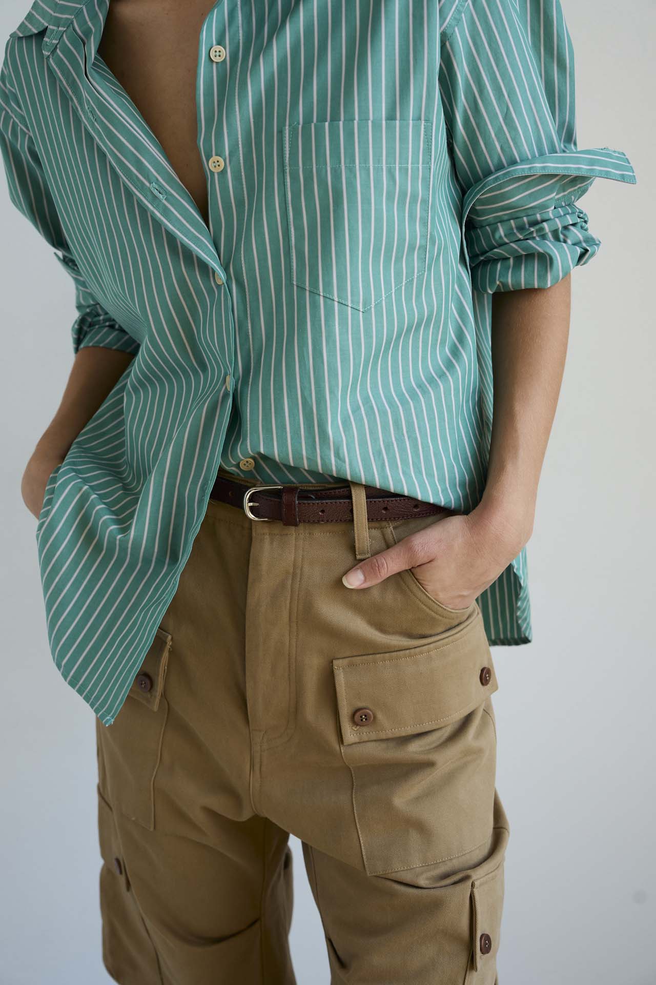 The Weekend Shirt in Kelly Stripe