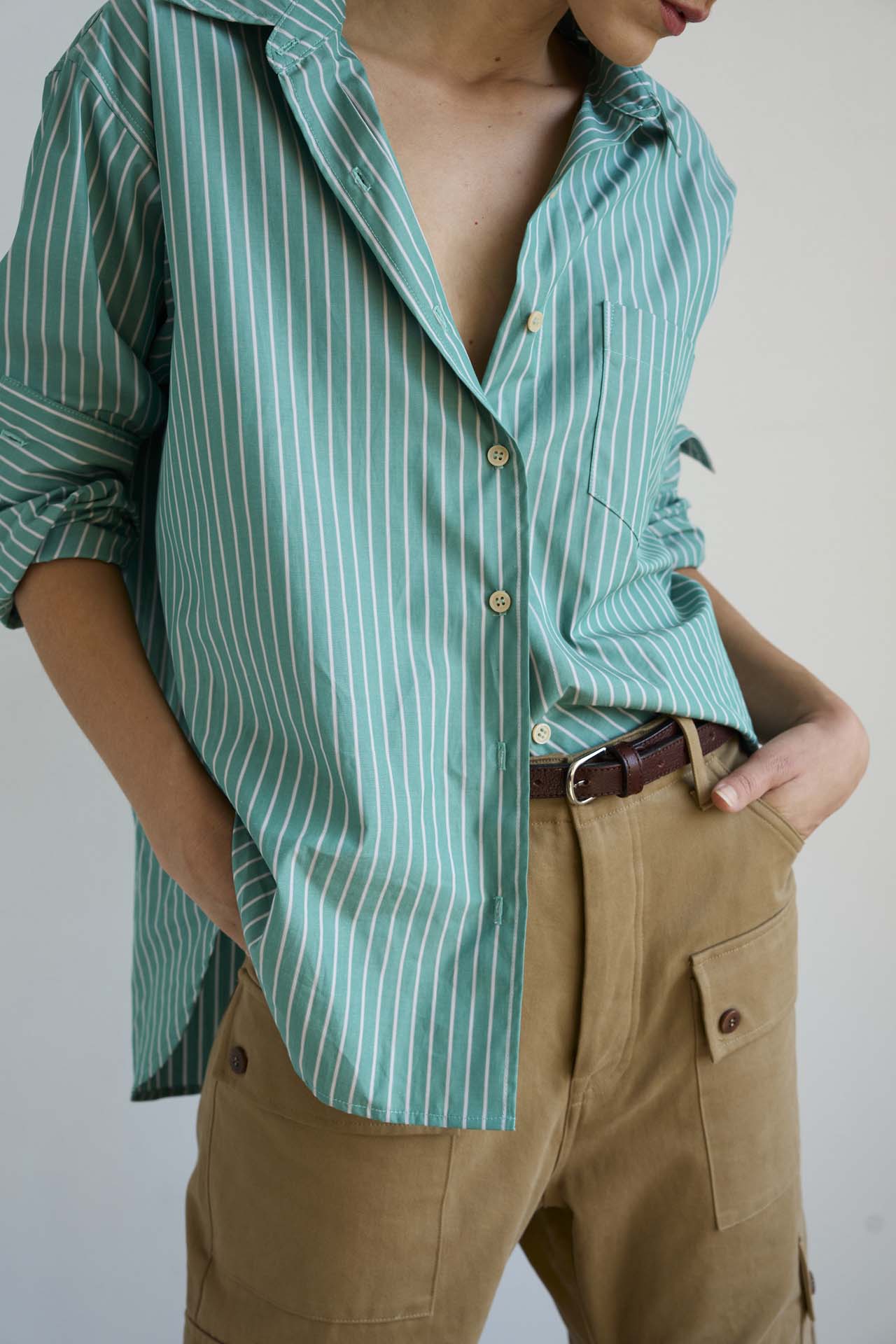 The Weekend Shirt in Kelly Stripe