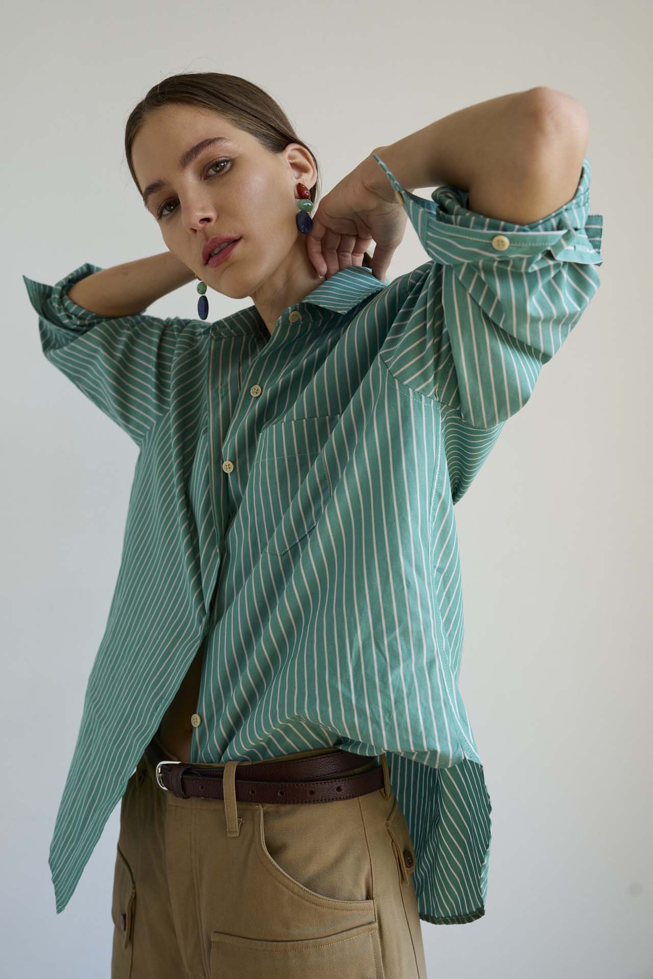 The Weekend Shirt in Kelly Stripe