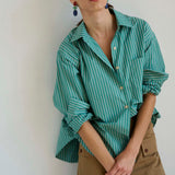 The Weekend Shirt in Kelly Stripe
