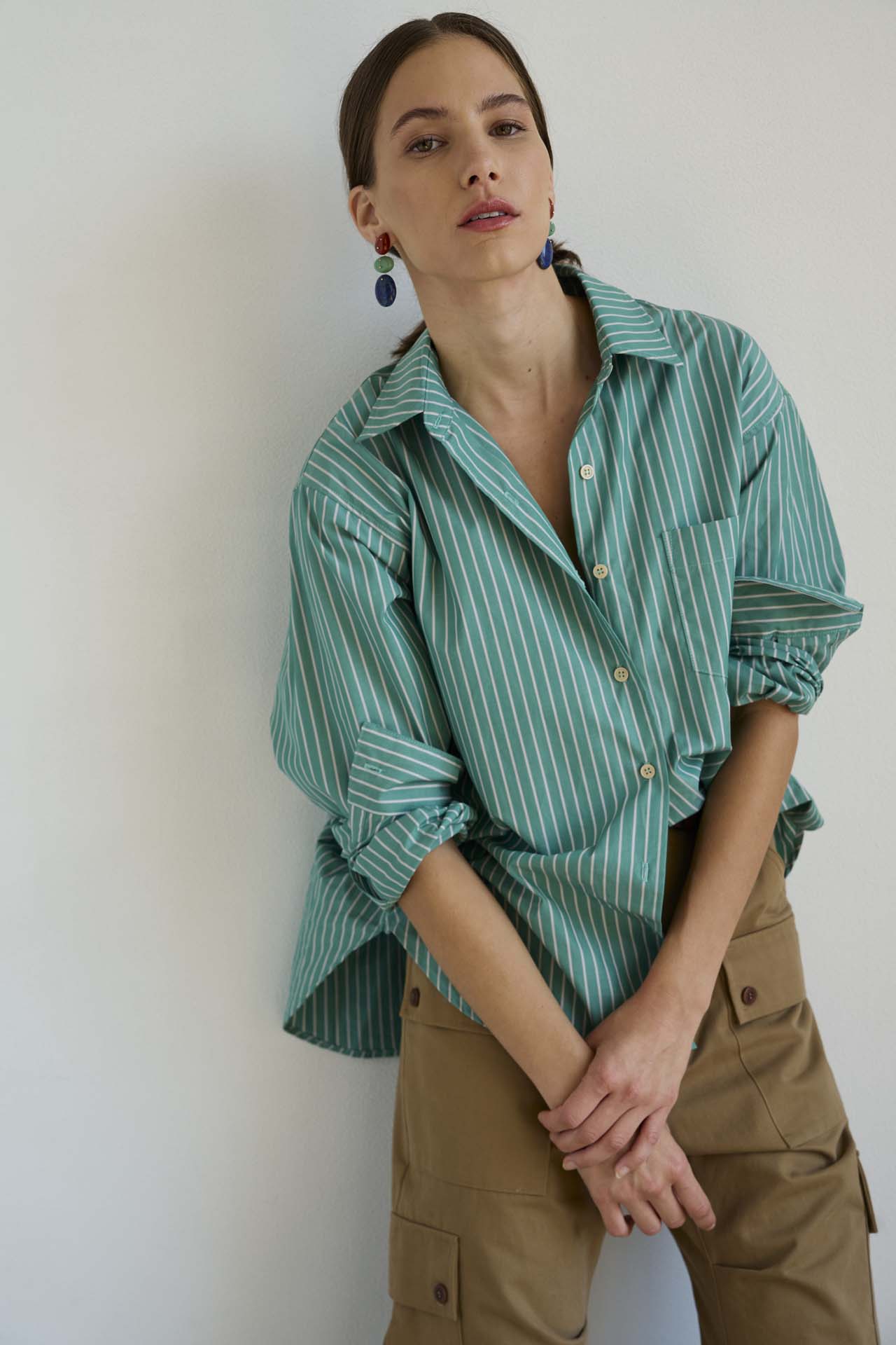 The Weekend Shirt in Kelly Stripe