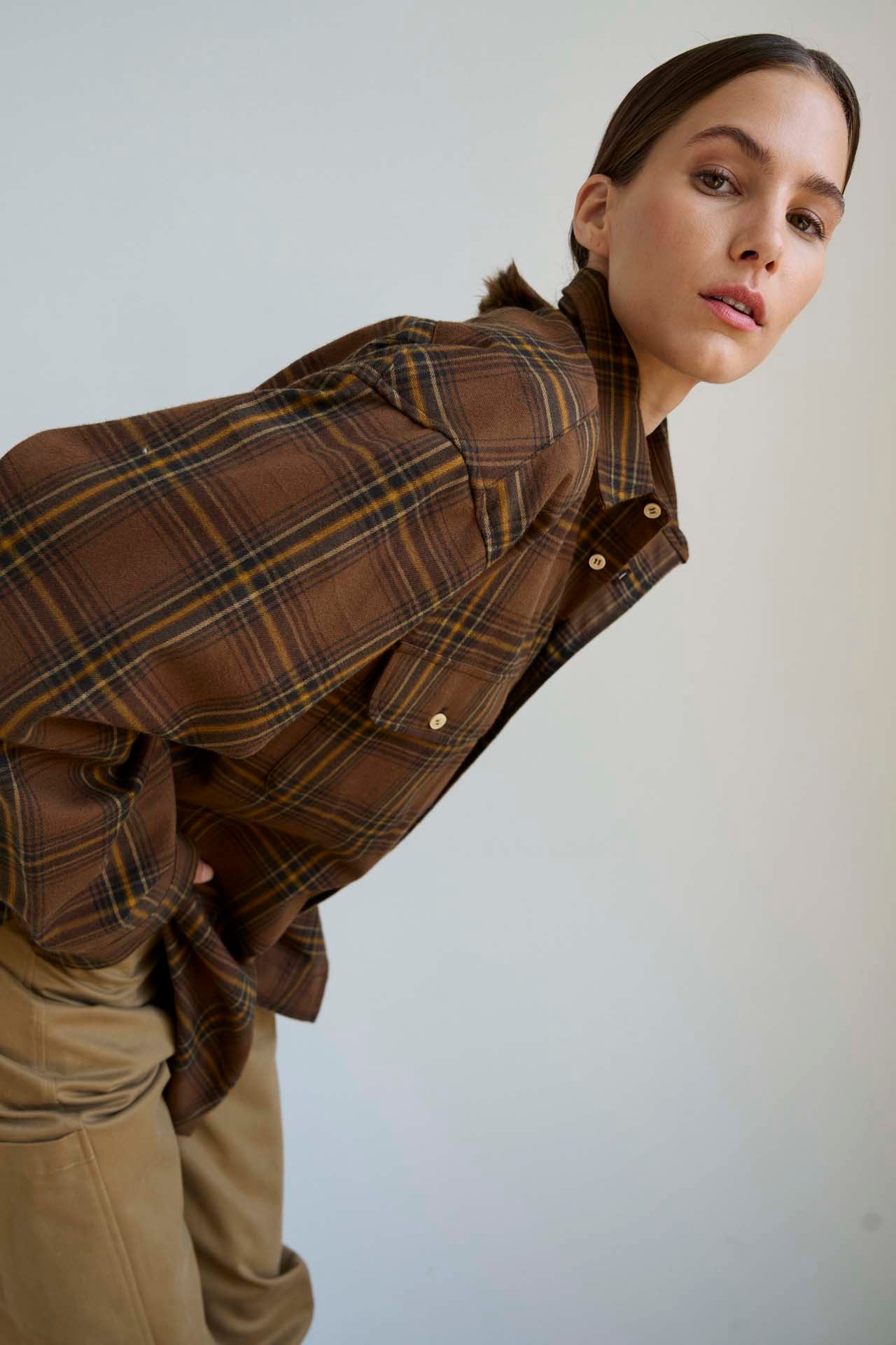 The Big Shirt Flannel in Browns