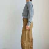 The Cable V Fave in Light Heather