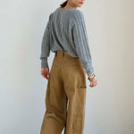 The Cable V Fave in Light Heather