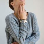 The Cable V Fave in Light Heather