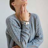 The Cable V Fave in Light Heather