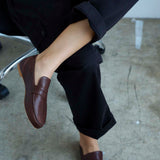 The Unlined Penny Loafer in Bordeaux