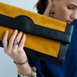 The Document Clutch in Yellow / Black