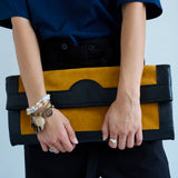 The Document Clutch in Yellow / Black