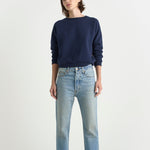 The Slouch in Worn Indigo. On body front - Jamie Haller