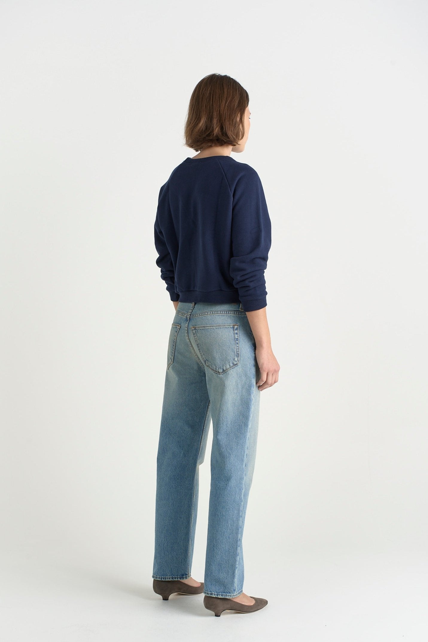 The Slouch in Worn Indigo. On body back side - Jamie Haller