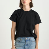 The Chameleon Tee in Black. On body front - Jamie Haller