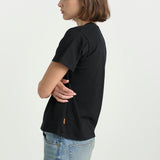 The Chameleon Tee in Black. On body side - Jamie Haller
