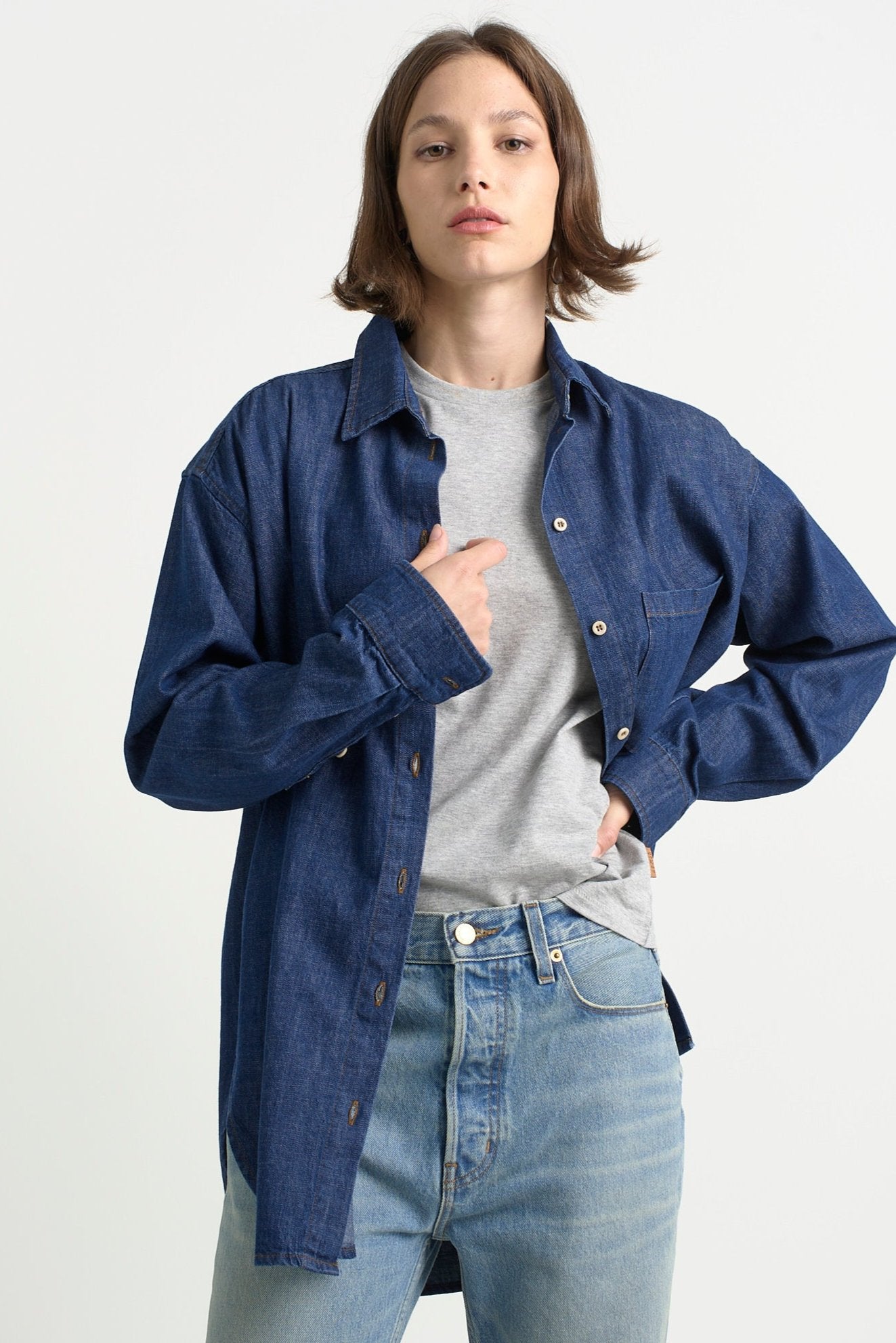 The Essential Shirt in Raw Rinse - Jamie Haller