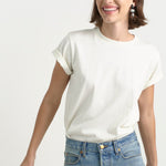The Chameleon Tee in Natural White. On body front - Jamie Haller