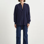 The Essential Silk Blouse in Navy - Jamie Haller