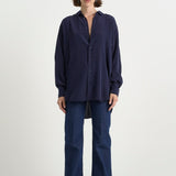 The Essential Silk Blouse in Navy - Jamie Haller