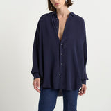 The Essential Silk Blouse in Navy - Jamie Haller