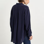 The Essential Silk Blouse in Navy - Jamie Haller