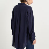 The Essential Silk Blouse in Navy - Jamie Haller