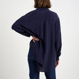 The Essential Silk Blouse in Navy - Jamie Haller