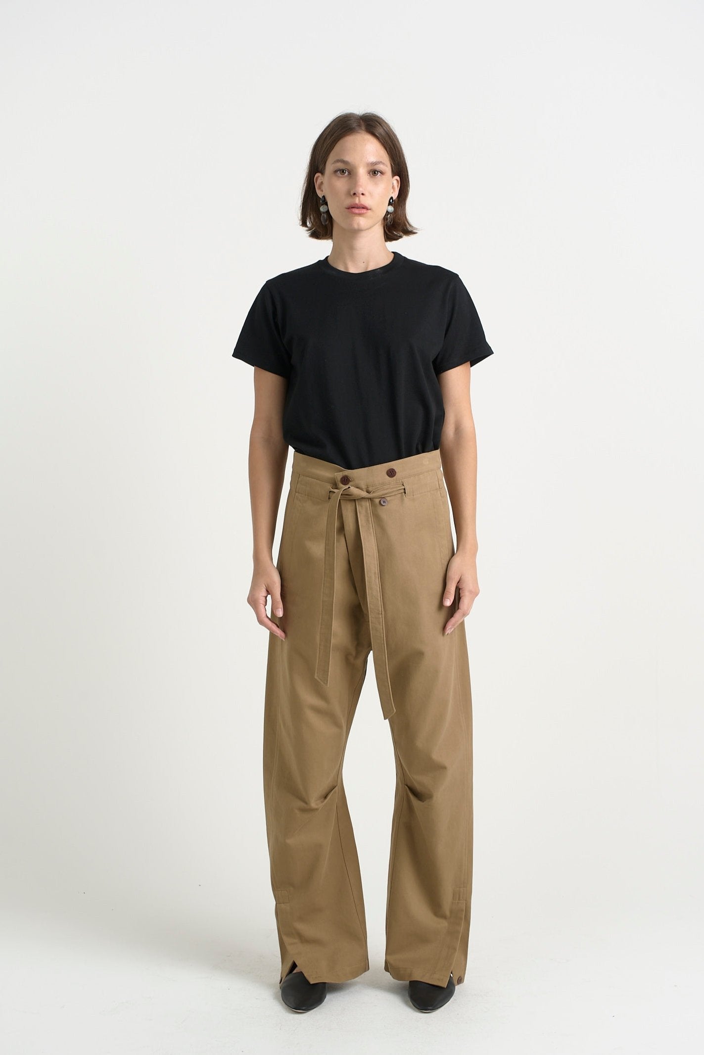 The Everything Pant in Chestnut . On body front- Jamie Haller