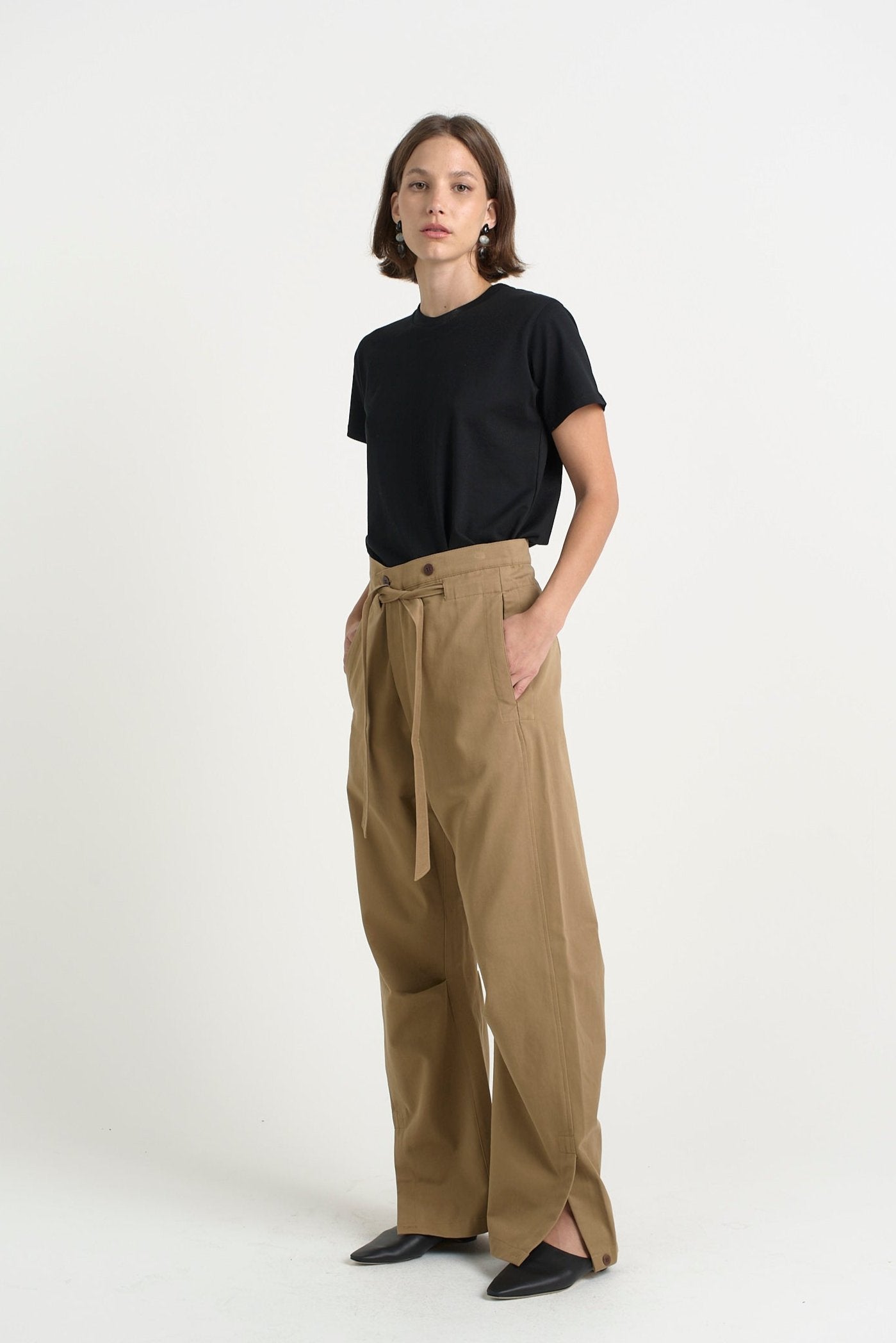 The Everything Pant in Chestnut. On body front side - Jamie Haller