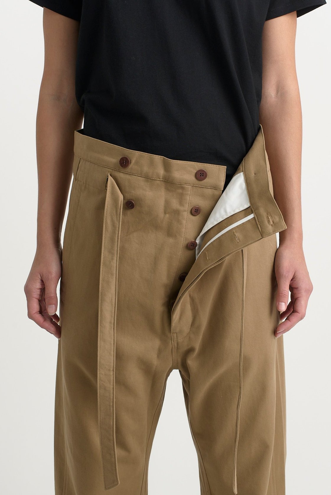 The Everything Pant in Chestnut. On body front - Jamie Haller