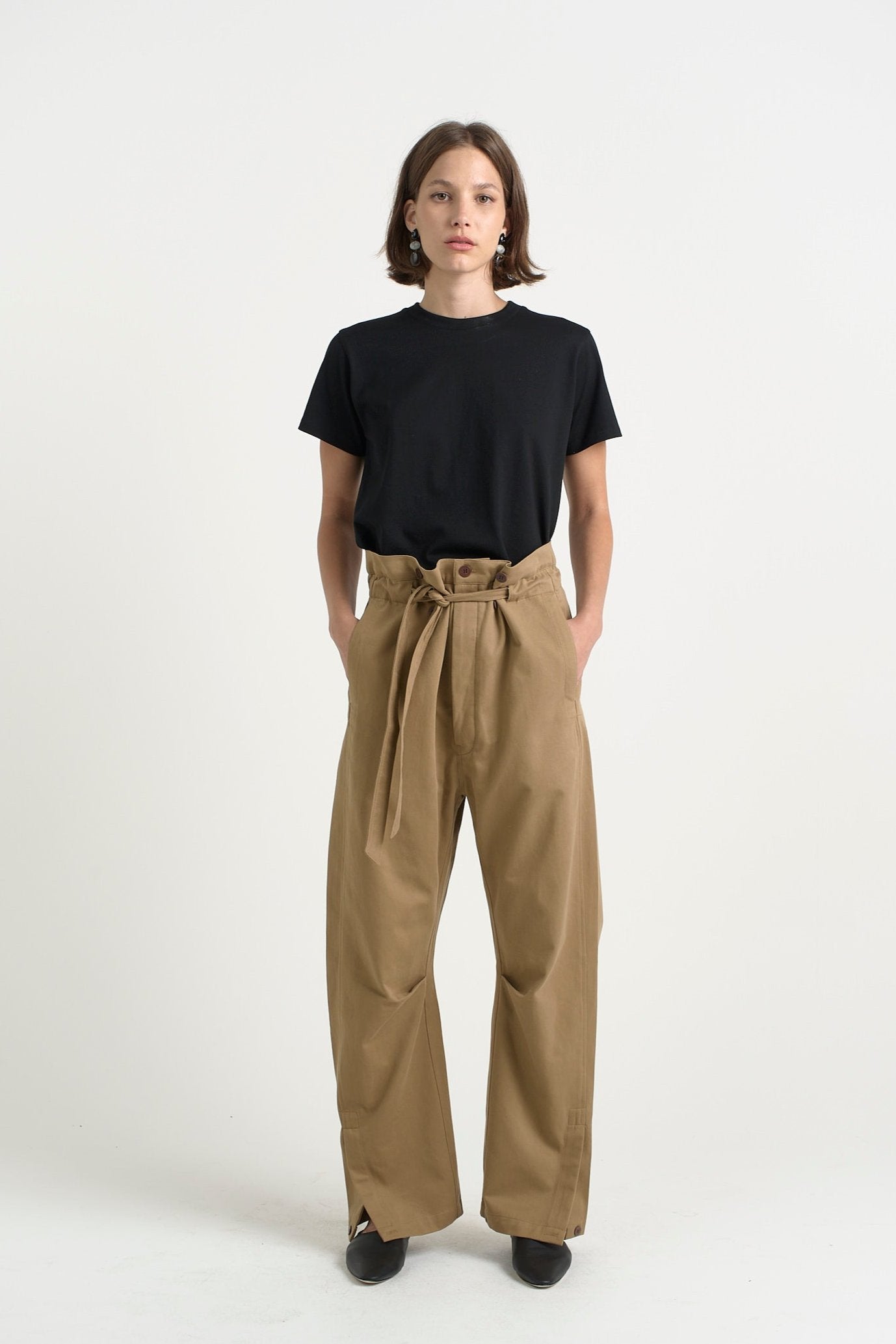 The Everything Pant in Chestnut. On body front - Jamie Haller
