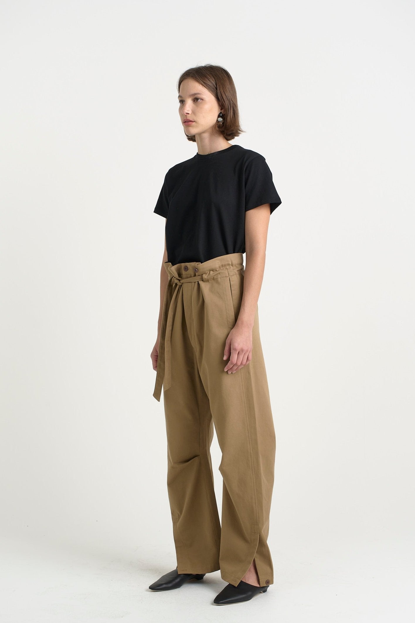 The Everything Pant in Chestnut. On body front - Jamie Haller