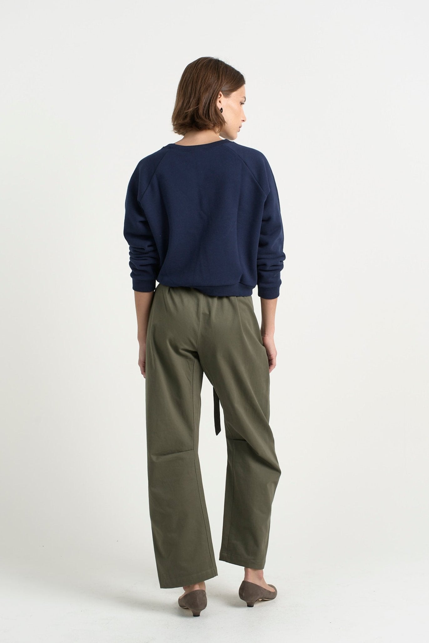 The Everything Pant in Olive. On body back - Jamie Haller