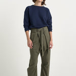 The Everything Pant in Olive. On body front - Jamie Haller